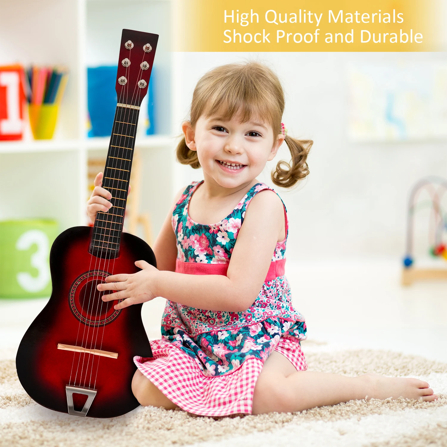 21 Inch Acoustic Guitar Classical Acoustic Guitar Small Size Portable Wooden Guitar for Children Beginner Adult Teen