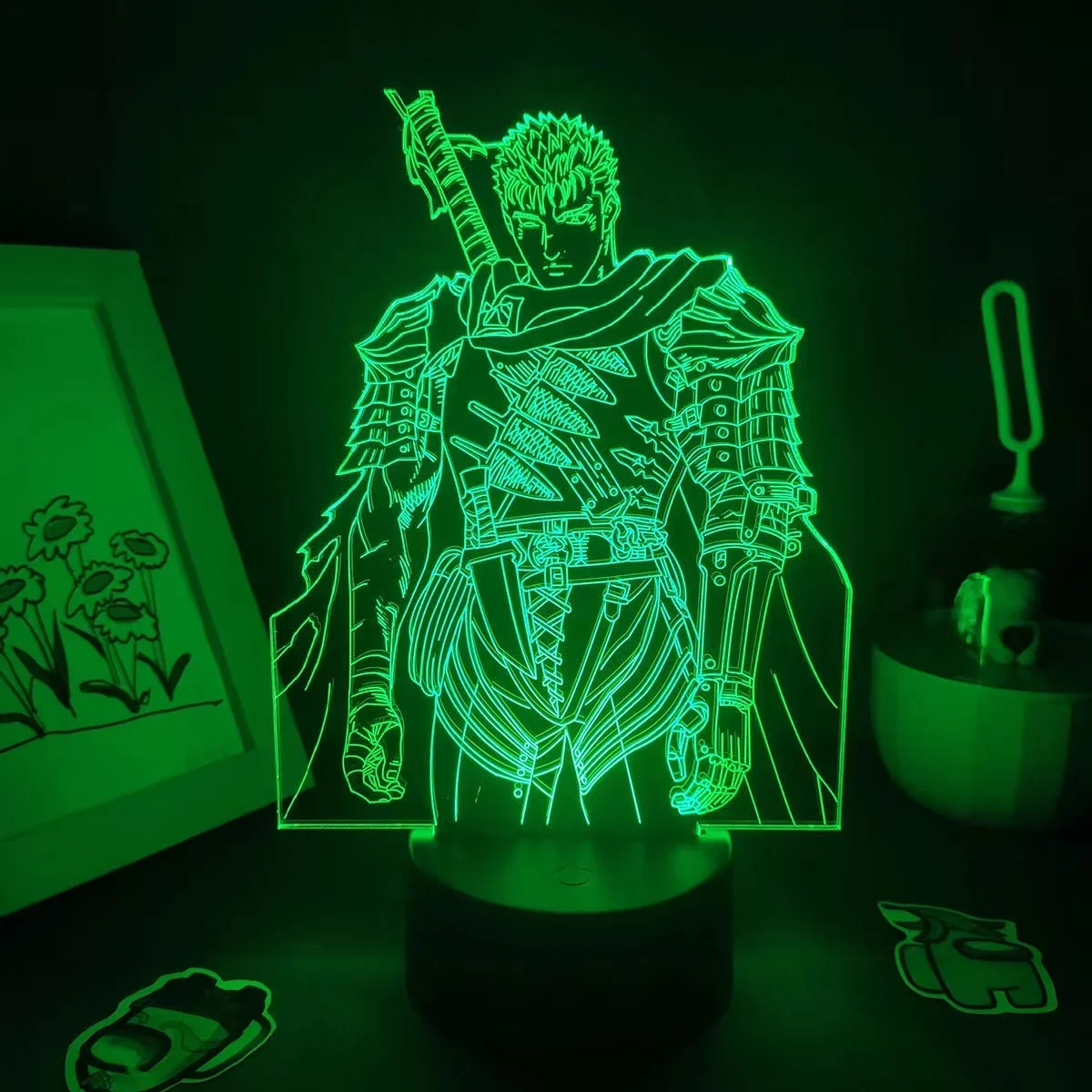 16 Colors 3D Lamps Anime Berserk Guts LED Action Figure Night Lights Gift for Friend Bedroom Manga Coffee Table Desk Decoration