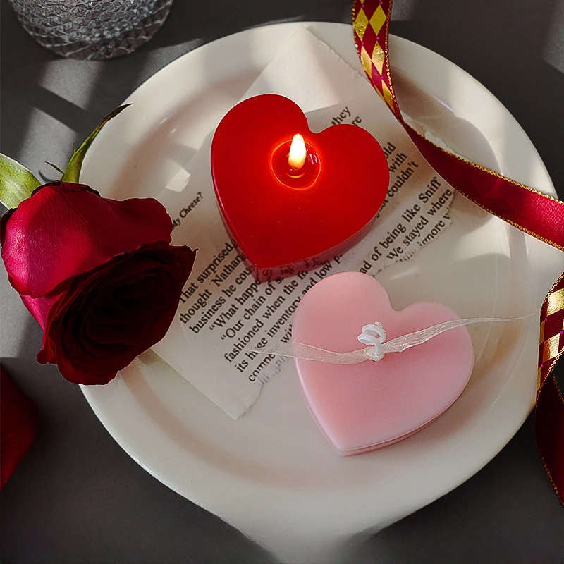 Love Candle Wedding Confession Birthday Fragrance Valentine's Day Gift Red Heart-shaped Aromatherapy Candle