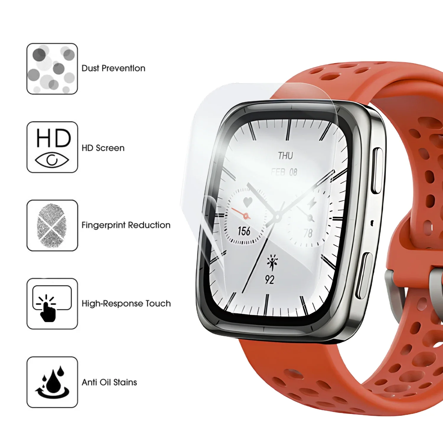 1-5PCS For Amazfit Active 2 Square Soft TPU Screen Protector Smartwatch  Anti Scratch Hydrogel Films For Amazfit Active 2 Square