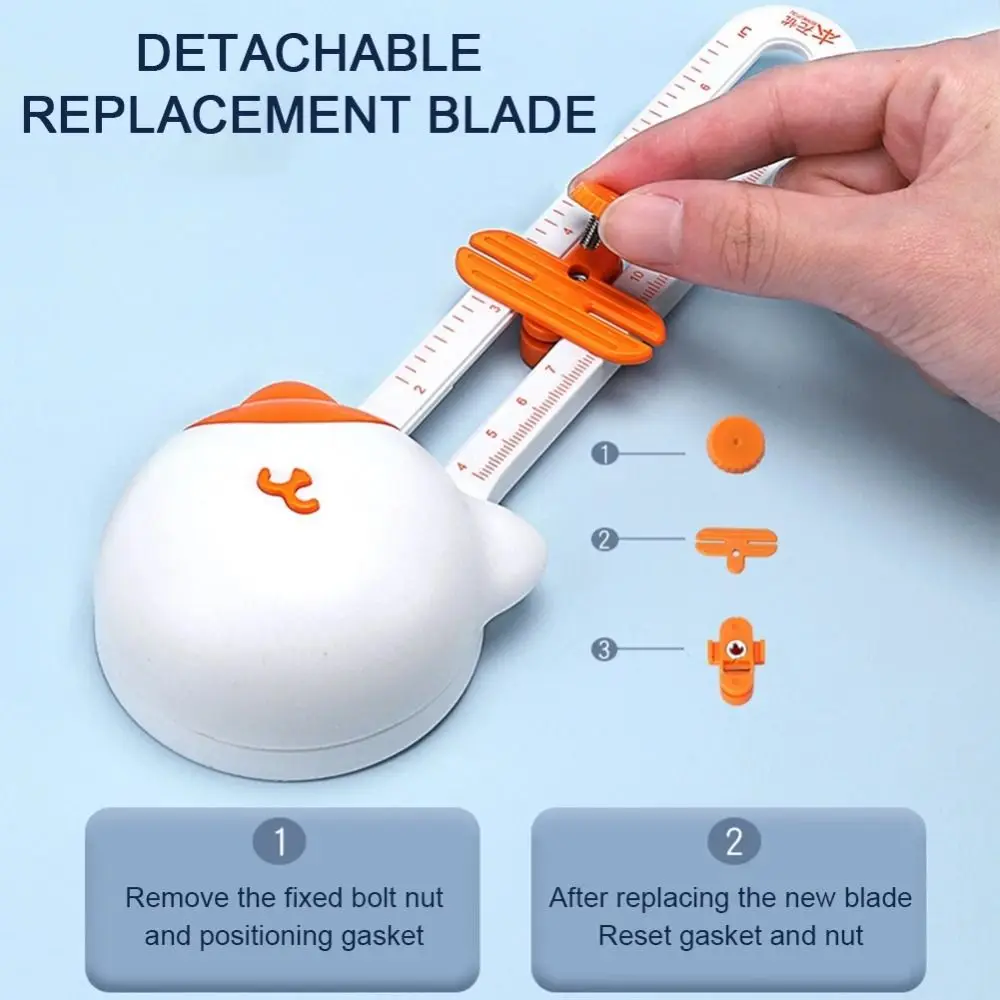 Cute Kitty Safe Circle Cutter, Paper Card Photo Circular, Photo Cutting Tool, Crafts DIY, Round, 360 °