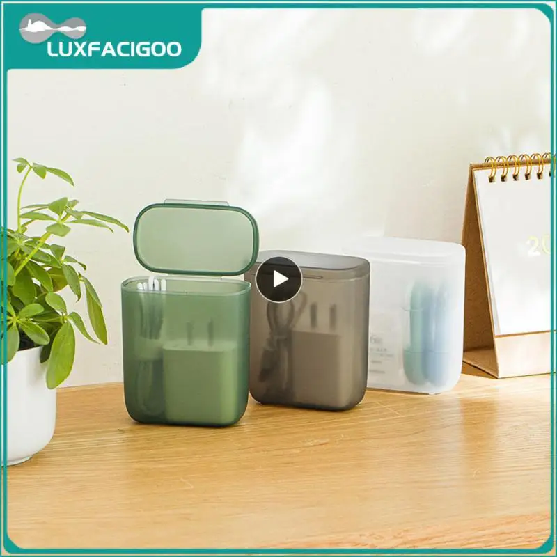 Portable Wire Cable Storage Box Travel Headphone Coin Jewelry Organizer Bin Dust-proof Drawer Makeup Lipstick Holder Container