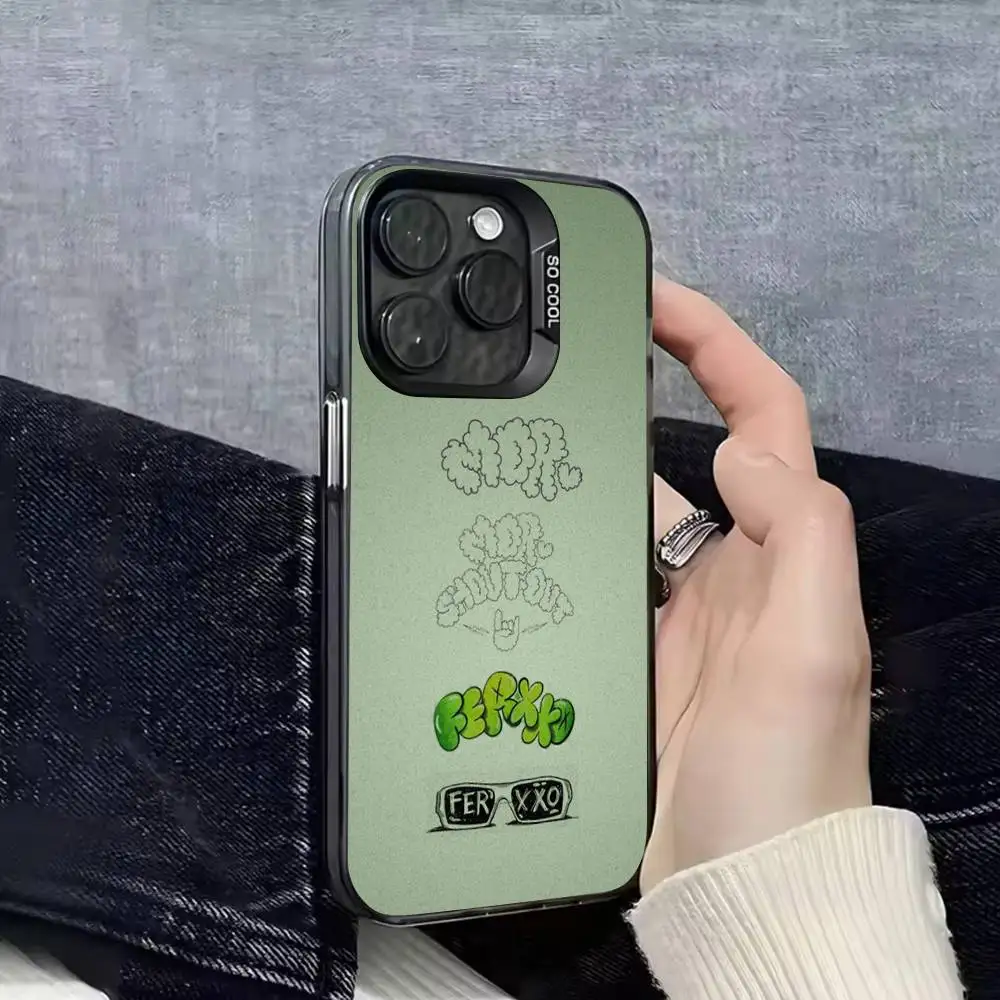 حافظة هاتف F-Feid FERXXO VOL Sagrado لهاتف iPhone 17,16,15,14,13,12,11,Pro,Max,Plus,E,SE4,Air,Mini Black IMD