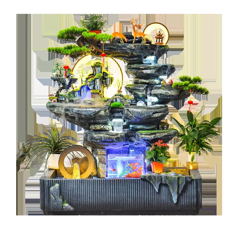 Yuchi rockery flowing water fountain ornament balcony living room courtyard clubhouse