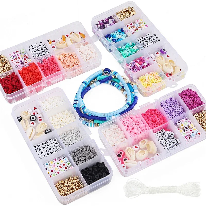 

Jewelry accessories kit 4mm soft ceramic+letter beads+accessories Charms DIY jewelry creation beads Jewelry making materials