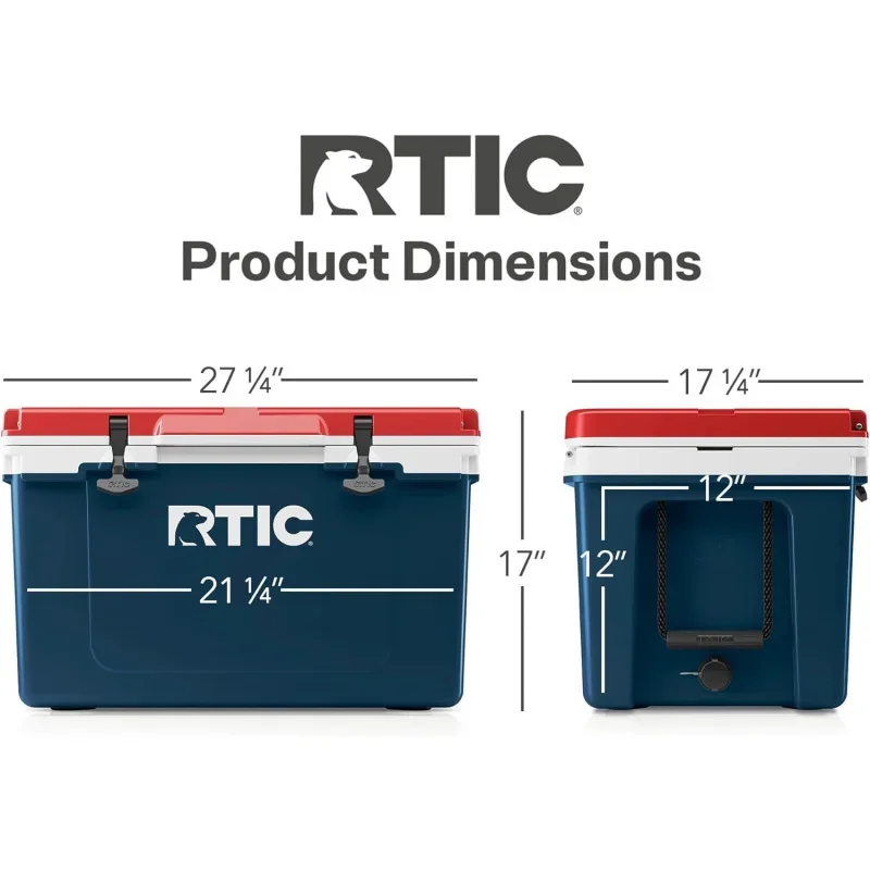 Imagem -05 - Rtic-ultra-light Portátil Ice Chest Box Mais Frio Isolado Praia Bebida Bebida Camping Piquenique Pesca Boa 52 Quartos