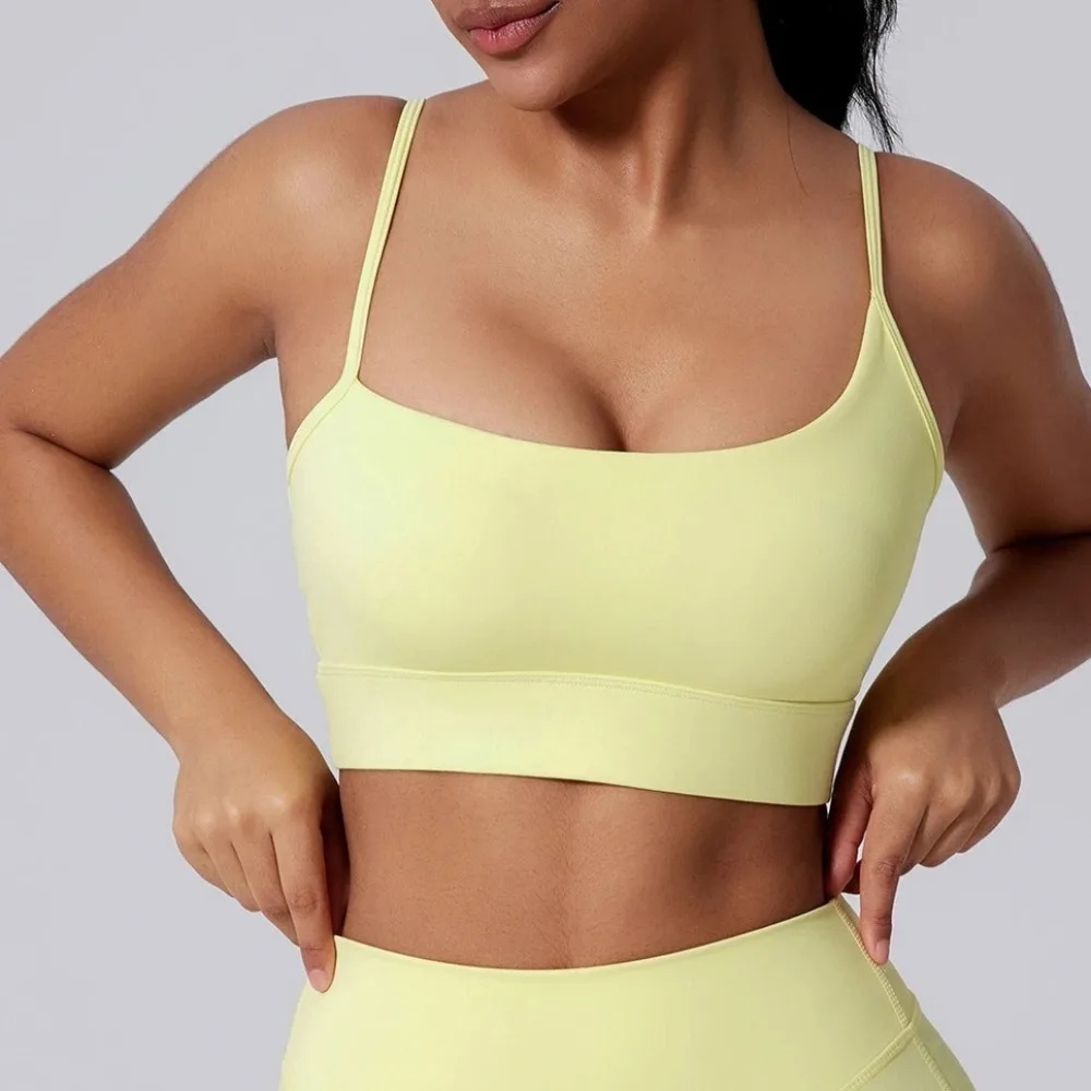 

New Solid U-Back Gym Yoga Underwear Women Padded Push Up Sports Bra High Strength Tight Fitness Workout Running Tops Bra