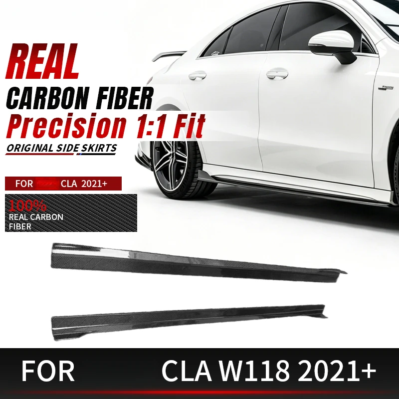 Car Accessories Lightweight Replacement Tuning Dry Carbon Fiber Side Skirts for W118 CLA200 CLA260 CLA45 2013-2015