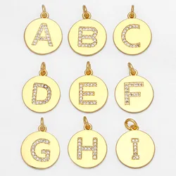 Clearance Gold Color Letter Pendants for a Necklace Copper Gold Plated Zircon Initial Alphabet Accessories for Jewelry pdta661