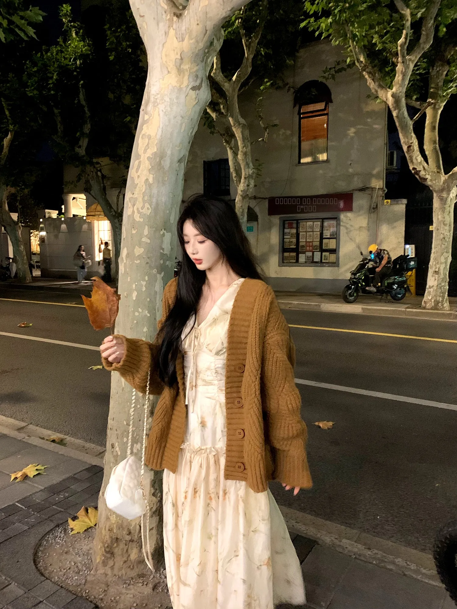 

kett Princ Sle Knitted Sweater Coat Women Early Autumn Aosphere Dring Maple Le Evening Autumn Faion Outerwear