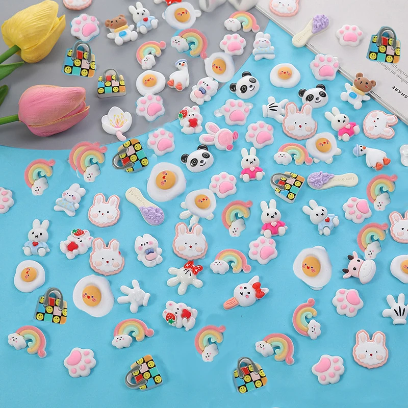 20/50/100Pcs Mixed Cartoon Resin Flatback Cabochon Animal Animation For DIY Art Handmade craft Accessories Jewelry Scrapbooking