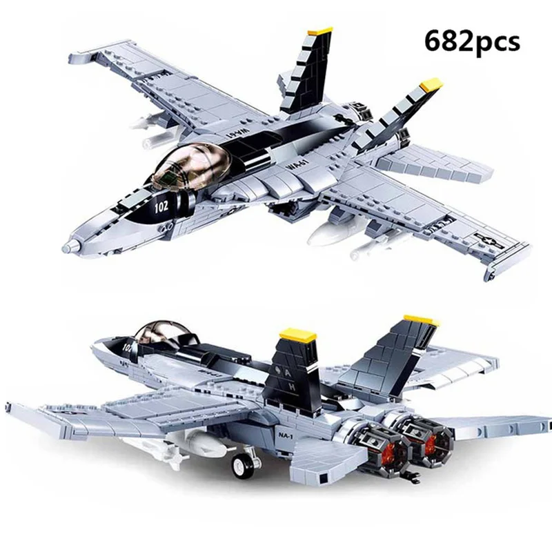 Airplane Plane Bomber Model Construction Toys Military Panzer Tank WW2 Aircraft Army Truck Armored Car Building Blocks For Kids