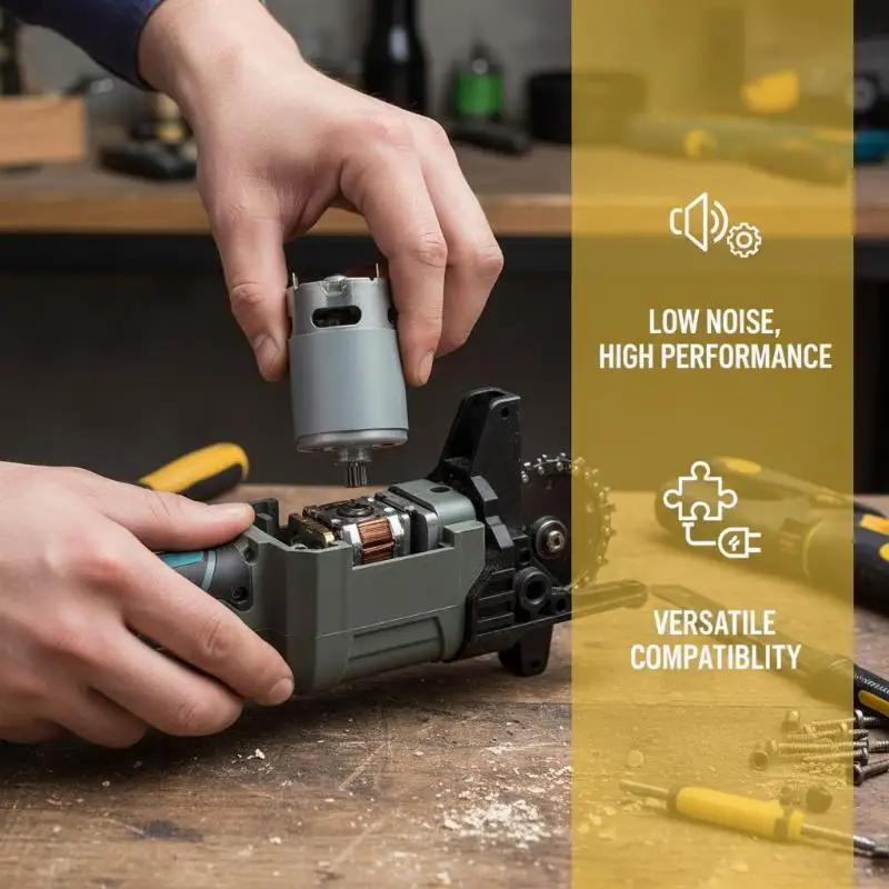 Compact 21V RS550 DC Motor with 28000RPM and 14/12 Teeth Gear for Electric Saw Use image 3