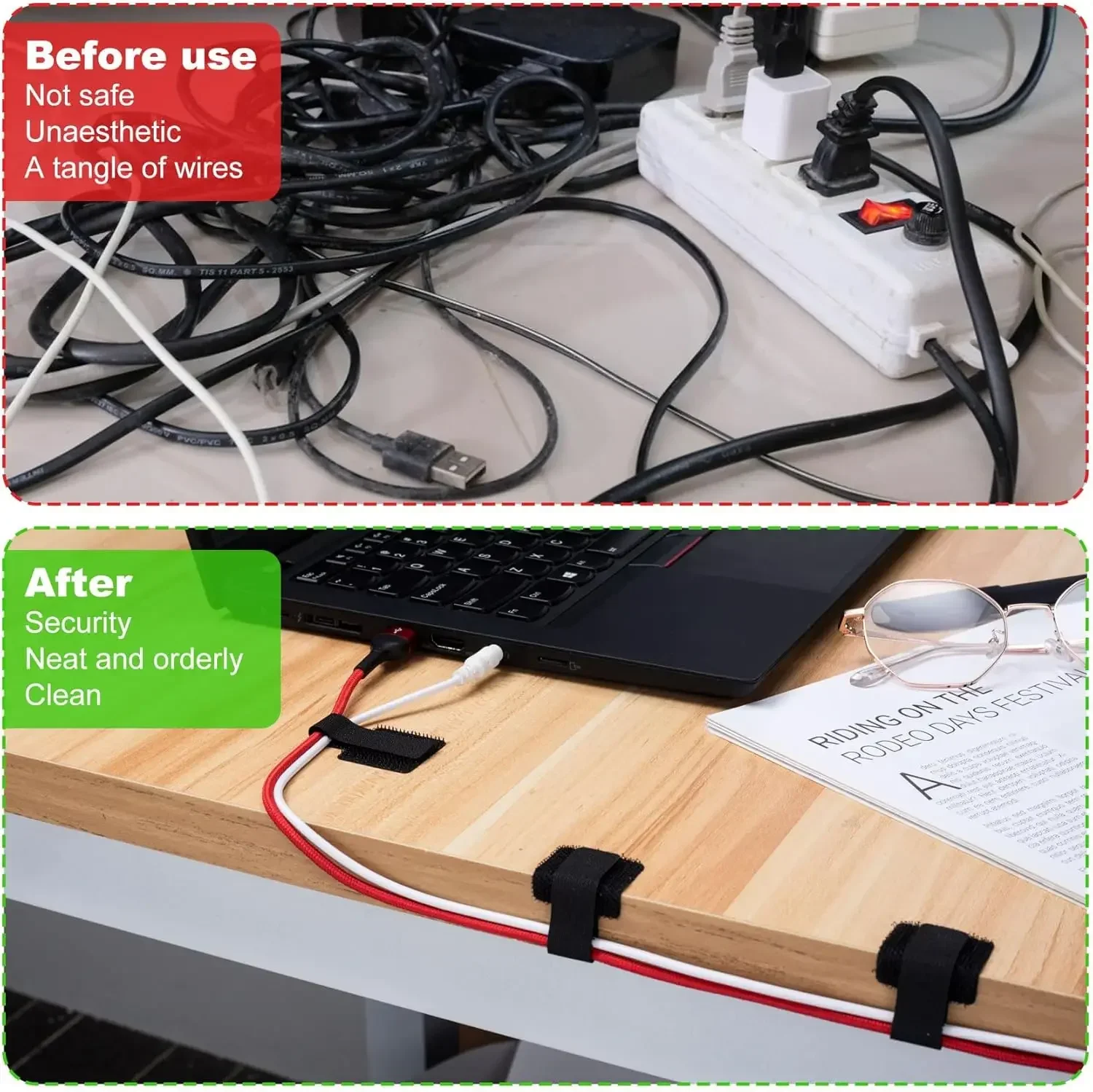 Ties Fastening Wire Reusable Cable Organizer Cord Rope Holder Self Adhesive Adjustable Cord Organizer Straps Desk Management