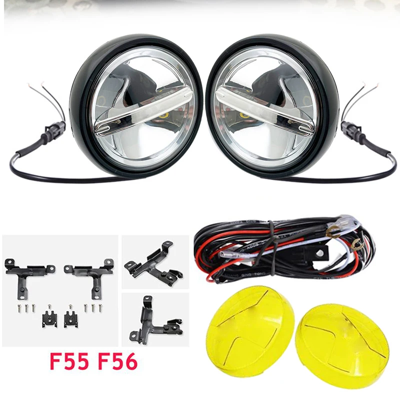 2PCS LED DRL Daytime Running Rally Lights Halo Ring Driving Lamp For M-INI Cooper R55 R56 R57 R58 R59 Additional Headlight