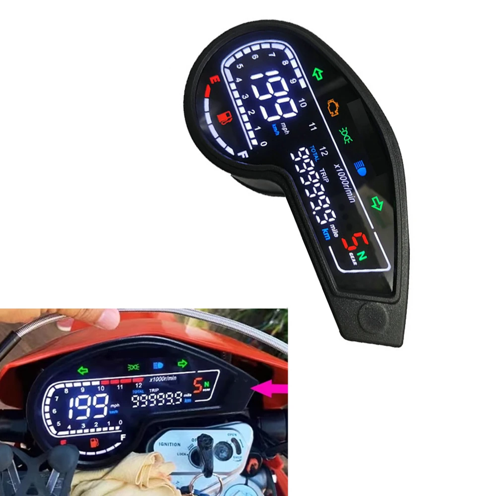 Motorcycle Speedometer Oil Gauge Tachometer Digital Meter Instrument Cluster Turn Signal Light Indicator For NXR150 dm150 MRX125