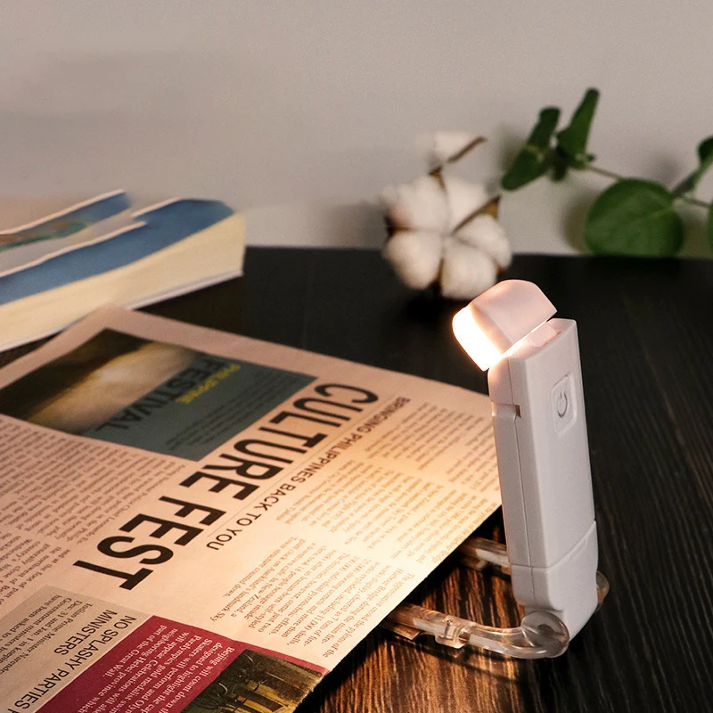 C5 USB Rechargeable Book Light Brightness Adjustable Eye-Protection LED Clip on Portable Bookmark Light for Reading in Bed Car