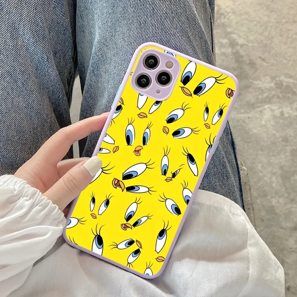 Cartoon T-Tweety B-Bird  For iPhone 14 X XR XS 7 8 Plus 11 12 13 pro MAX 13mini Matte Shockproof Case