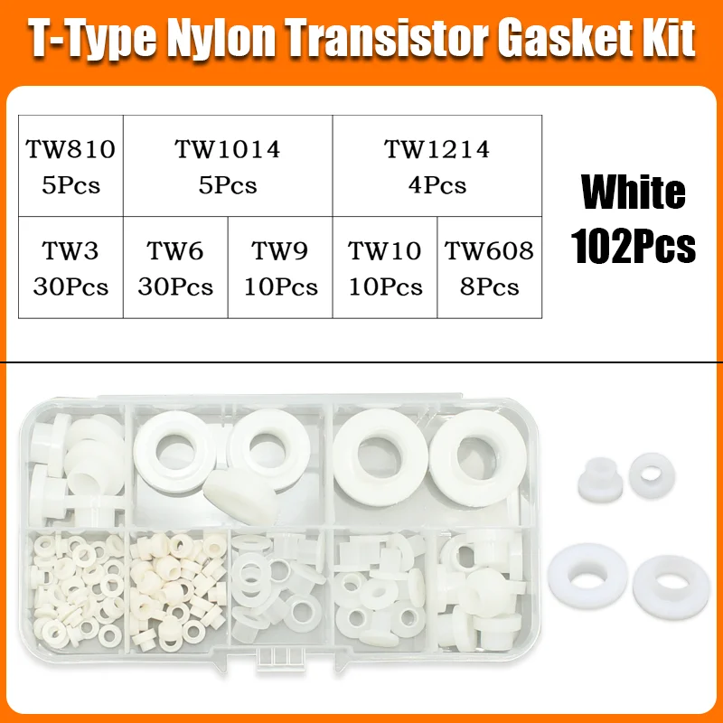 Schwarz Weiß Schraube Nylon Transistor Dichtung Die Schritt T-Typ Kunststoff Unterlegscheibe Isolierung Abstandshalter Gewindeschutz T-förmig für Schrauben – Detail 8