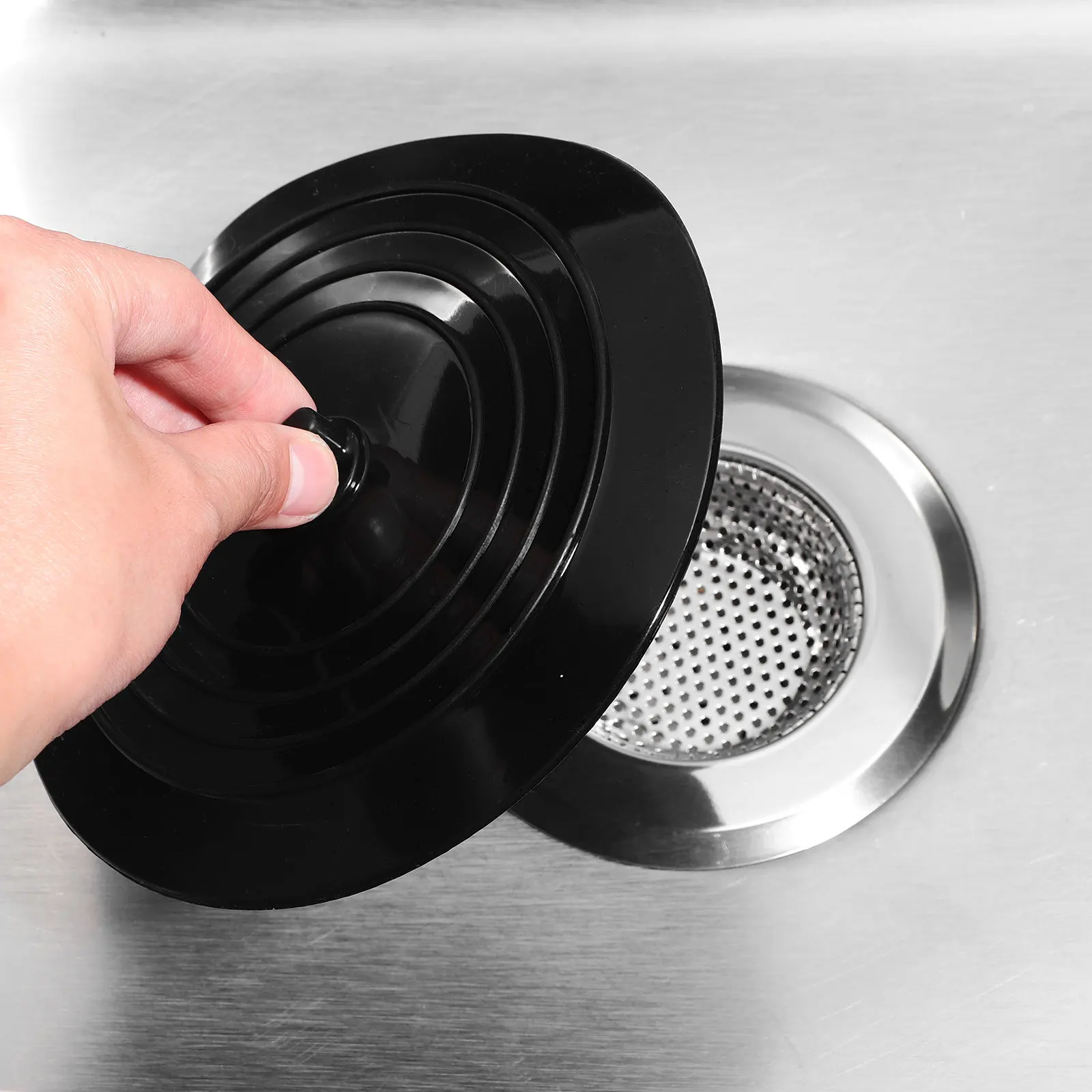 

4 pcs Bathtub Drain Strainers Silicone Tub Stoppers Stainless Steel Hair Catcher For Bathroom Kitchen Rv Laundry Sink Drain