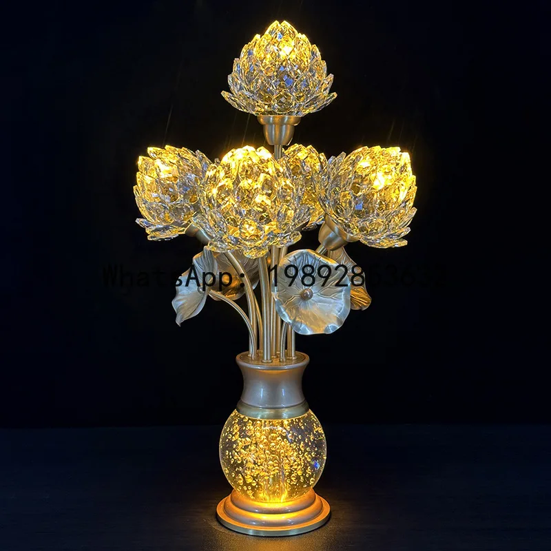 CZ  Offering Ornament for Buddhist Hall Plug-in Offering for Home Use, Eternal Light Ornament, Guanyin Pure Copper Ornament