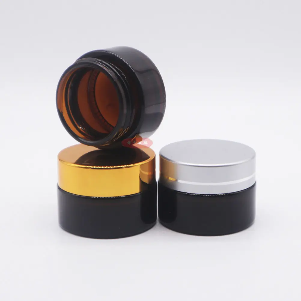 6Pcs Empty Bottles Makeup Storage Containers 20G Brown Cream Jar Black Lid Leakproof Travel Essentials