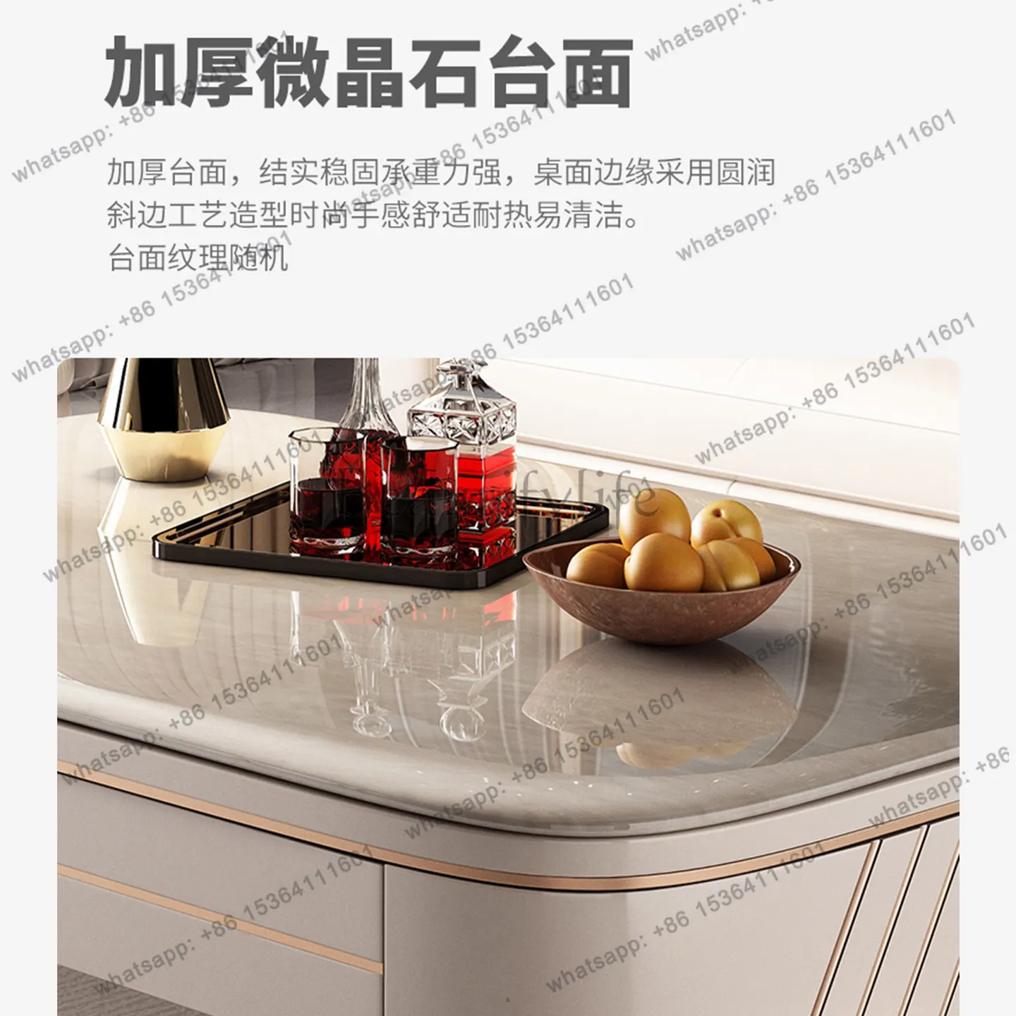 XX. Living room coffee table small apartment household Italian modern light luxury microcrystalline stone tea table