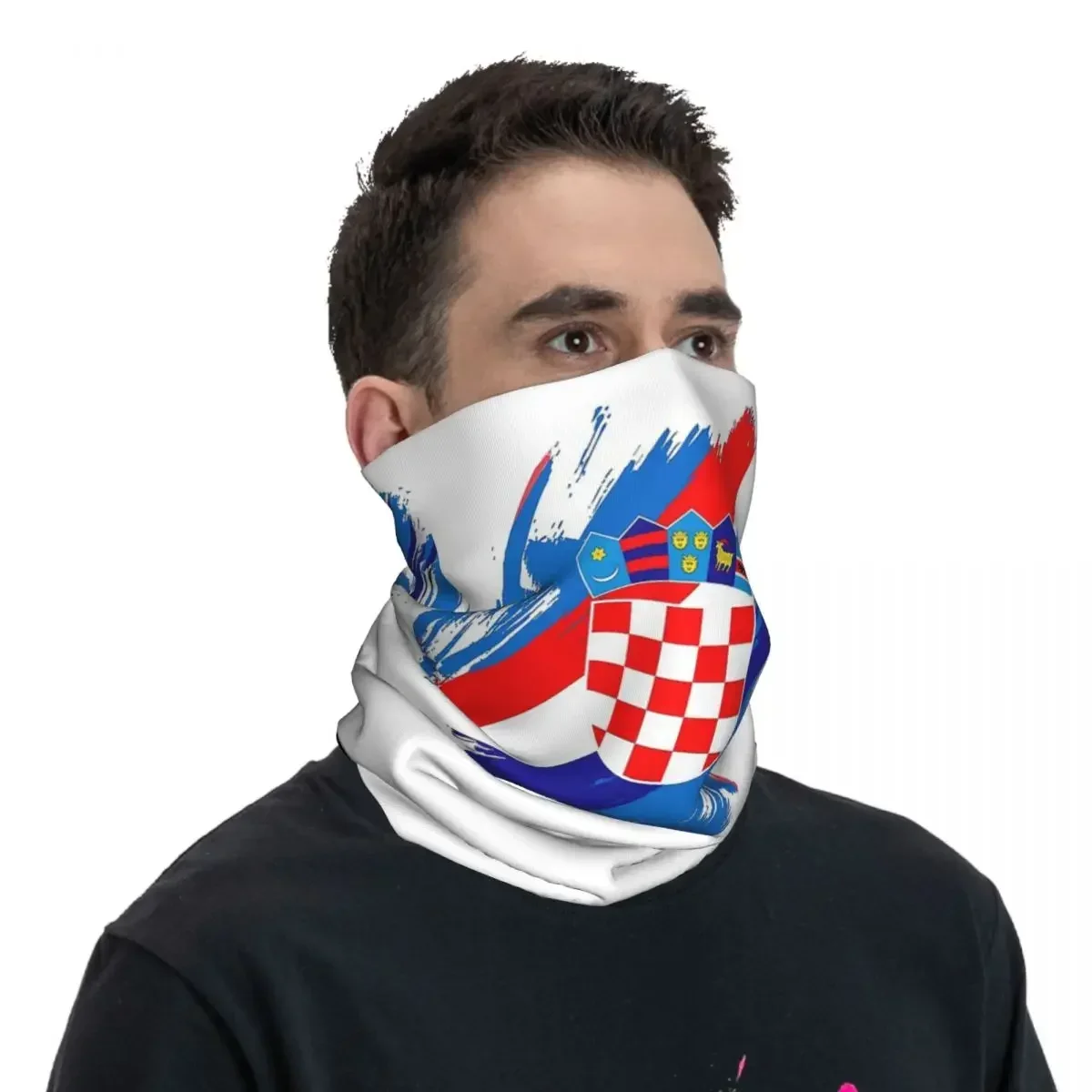 Croazia Football Flag 1 (2) Bandana Neck Cover Printed Mask sciarpa sciarpa da ciclismo calda Running For Men Women Adult traspirante