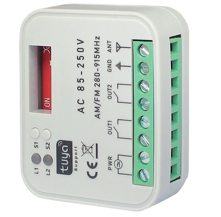 Tuya Wifi Garage RF Smart Receiver 300-868 MHz 433,92 868 MHz 2ch Universal Garage Tür Tor öffner Controller für Alexa – Detail 3