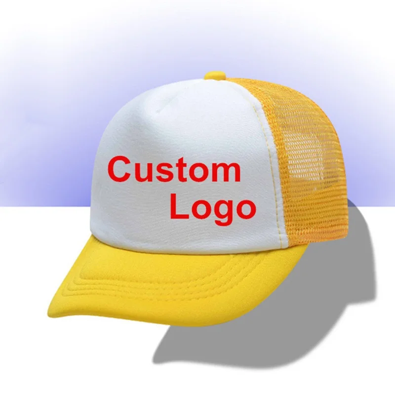 

2-8 years kids summer boy girls trucker cap promotional diy logo baseball cap Foam hats Mesh Snapback hats custom logo