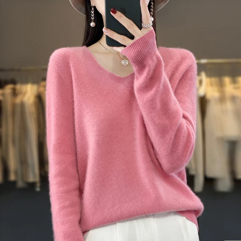 Women\'s Knitted Sweater 100% Beautiful Nuo Wool High Density Top Loose and Comfortable Autumn/Winter Pullover DMR D201