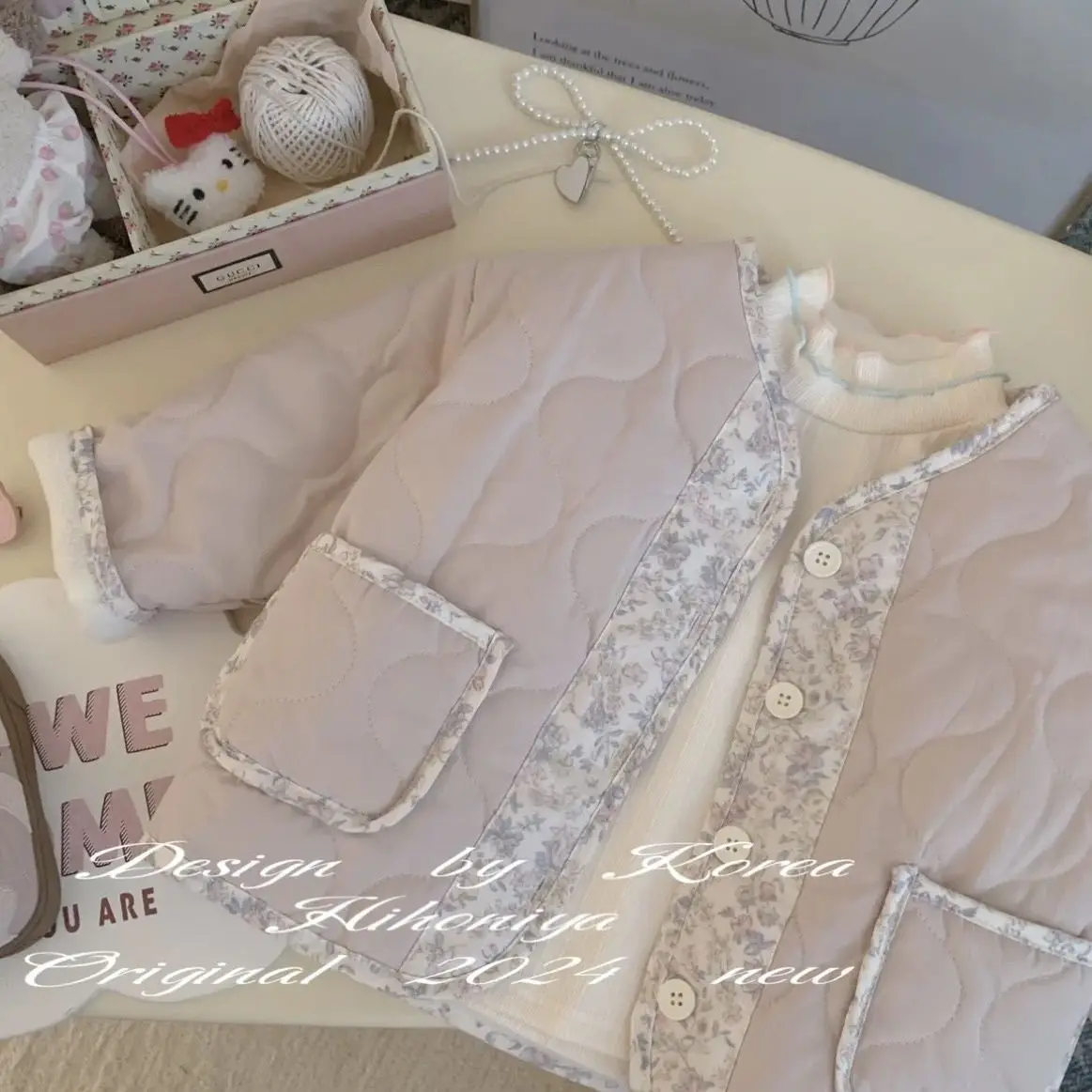 

Осенне-зимняя плотная милая хлопковая одежда для девочек, корейская версия, модная хлопковая одежда, маленькое толстое пальто в стиле аромата