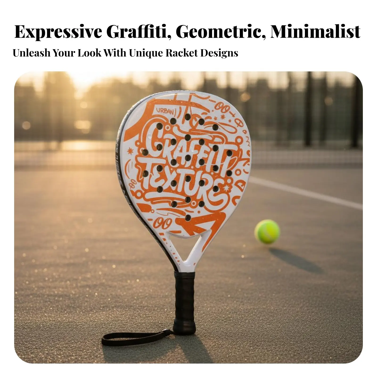 Beginner Padel Paddle Strong Bounce Lightweight Padel Racket Sport Racket Paddle Racquet Kit Enlarged Sweet Area Sweat-Resistant