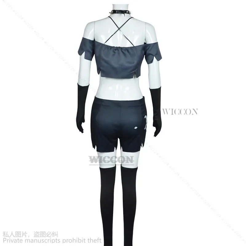 Loona disfraz ropa uniforme Hazbin Cosplay peludo juego de rol Hotel Felhunter lobo cola tocado Cosv;6'h,8;r.