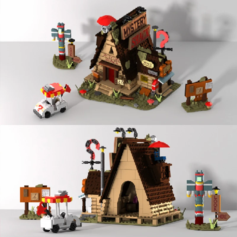 1125PCS Mystery Cabin Street View Model Bouwstenen Speelgoed MOC Assemblage Huis Bricks Sets DIY Educatief Speelgoed Kerstcadeaus