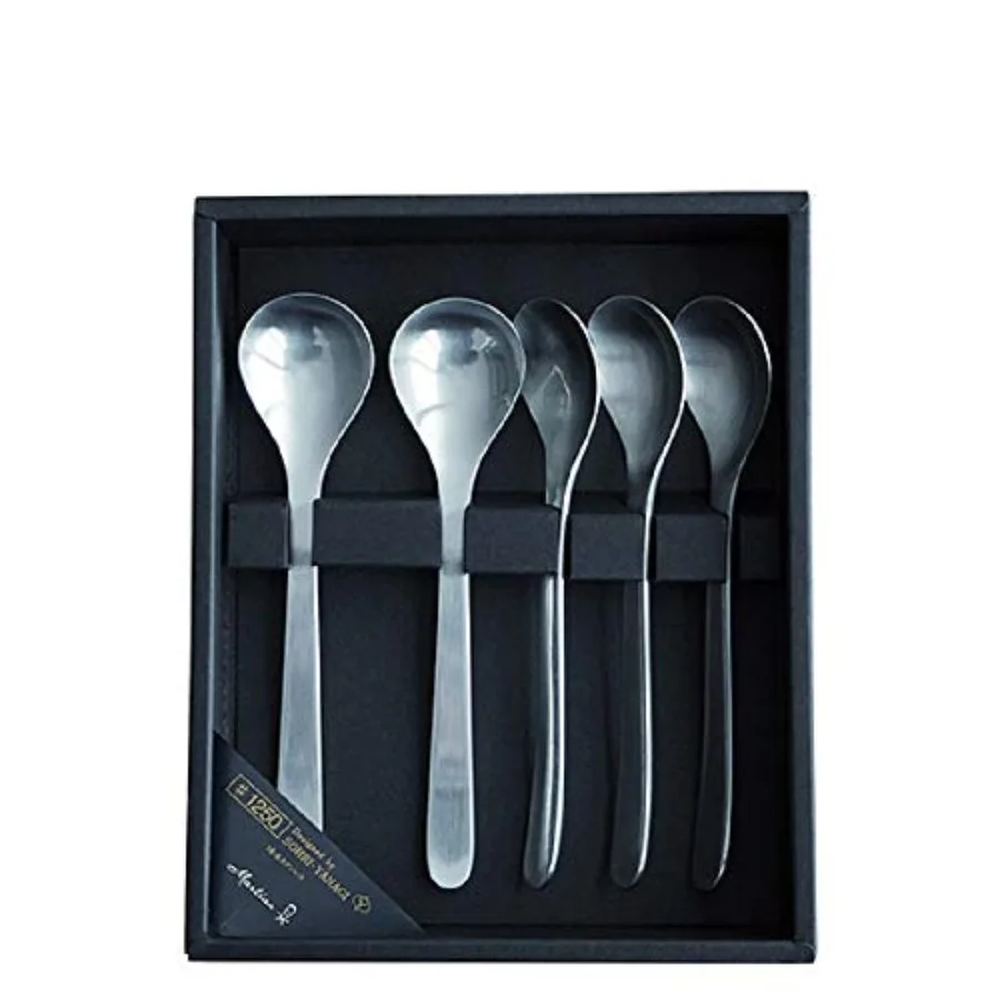 

Sori Yanagi Simple Form Cutlery for Easy Use Tsubamesanjo Stainless Steel Set of 5 Teaspoons Sleek Design for a Smooth Mouth Di