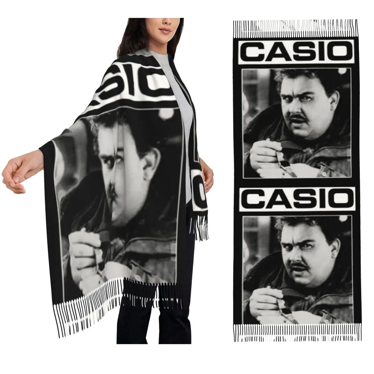 

John Candy Casio шарф с кисточками шарфы для женщин мягкие теплые шали и накидки длинная осенне-зимняя шаль накидка