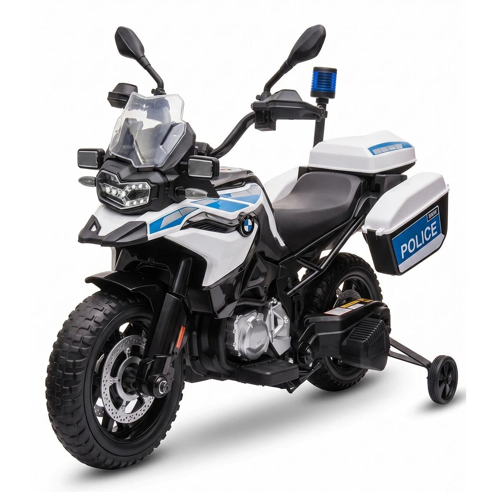 12V Electric Ride On Motorcycle With Training Wheels, LED Lights, Music, USB, 3.1MPH Battery Powered Bike Ages 3-8, Soft Start