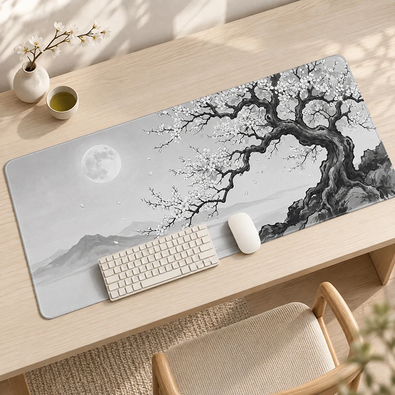 Mouse Pad Moonlit Bare Tree Landscape Gamer XL Home Mousepad XXL Mechanical Keyboard Pad Non-Slip Computer Table Mat
