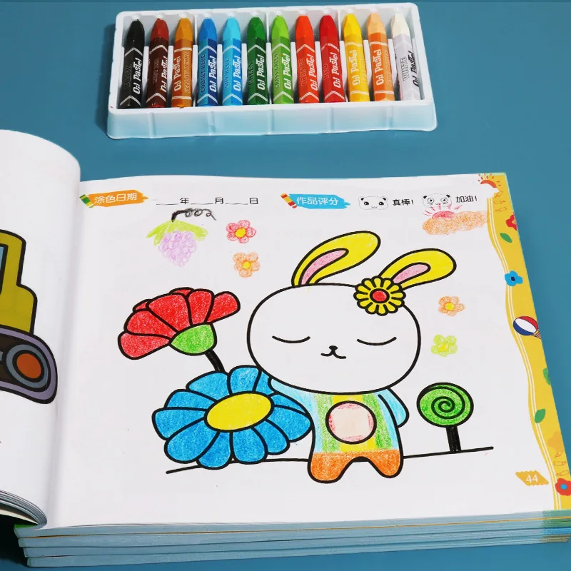 Libros de colorear para niños, libro de pintura para aprender a dibujar animales, suministros escolares Kawaii, regalos de Navidad para niños, 107