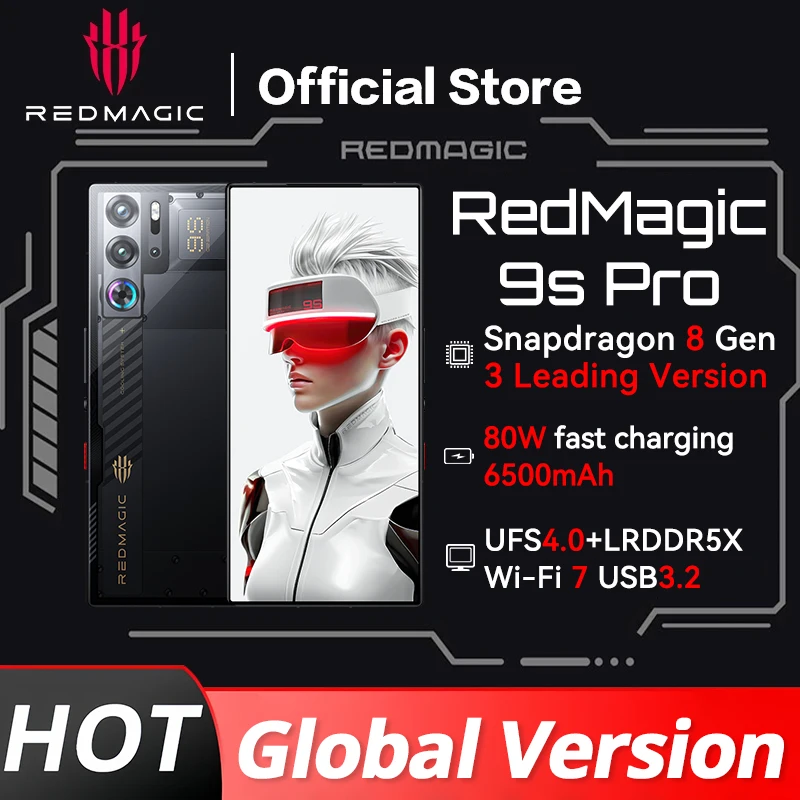 RedMagic 9s Pro 5G Global Version  Gaming Phone 6.8" Snapdragon 8 Gen 3 Leading Version 6500mAh 80W Charge 50MP NFC