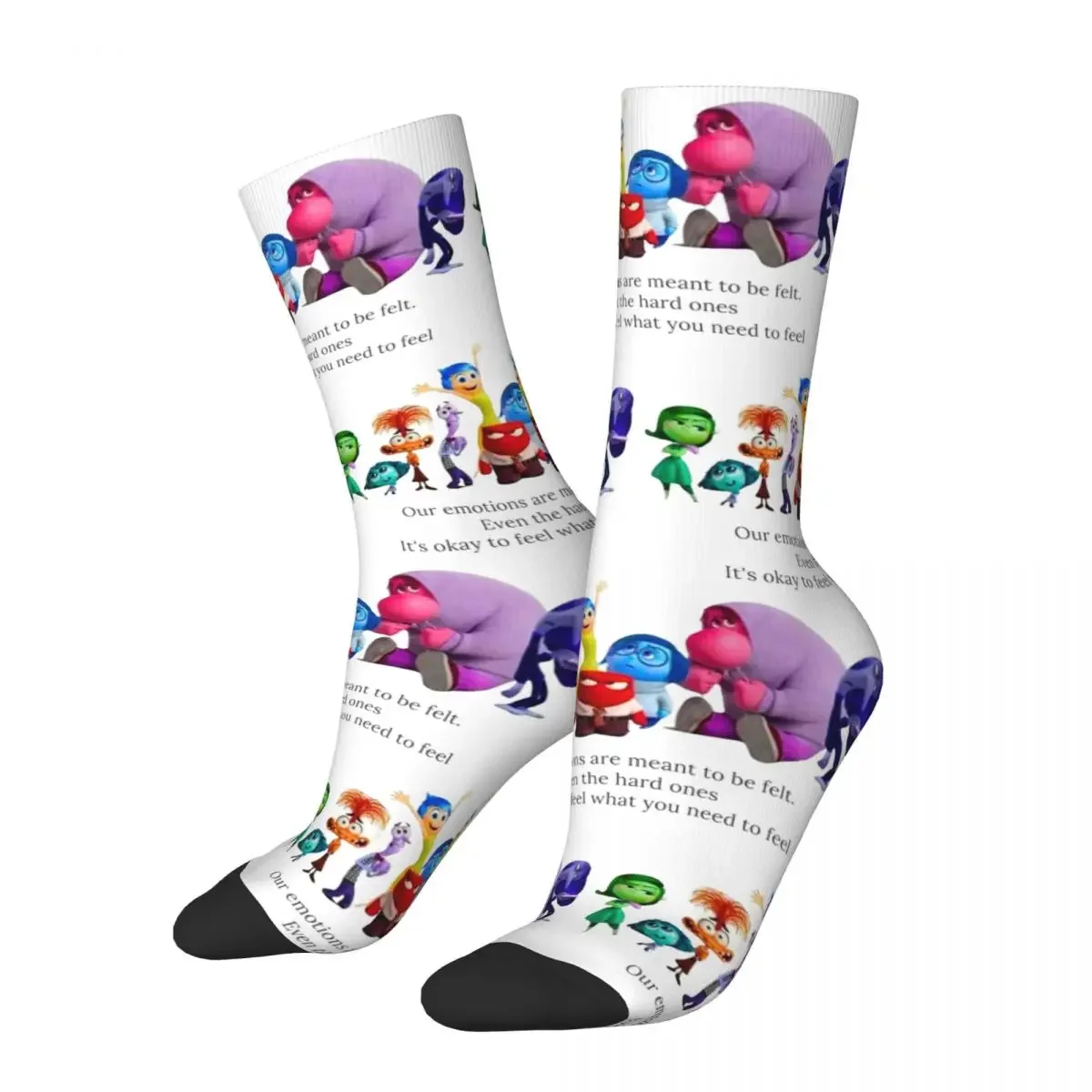 Autumn Winter Hip-hop Women Men Inside Out Emotions Anxiety Anger Socks Cartoon Sweat Absorbing Middle Tube Socks