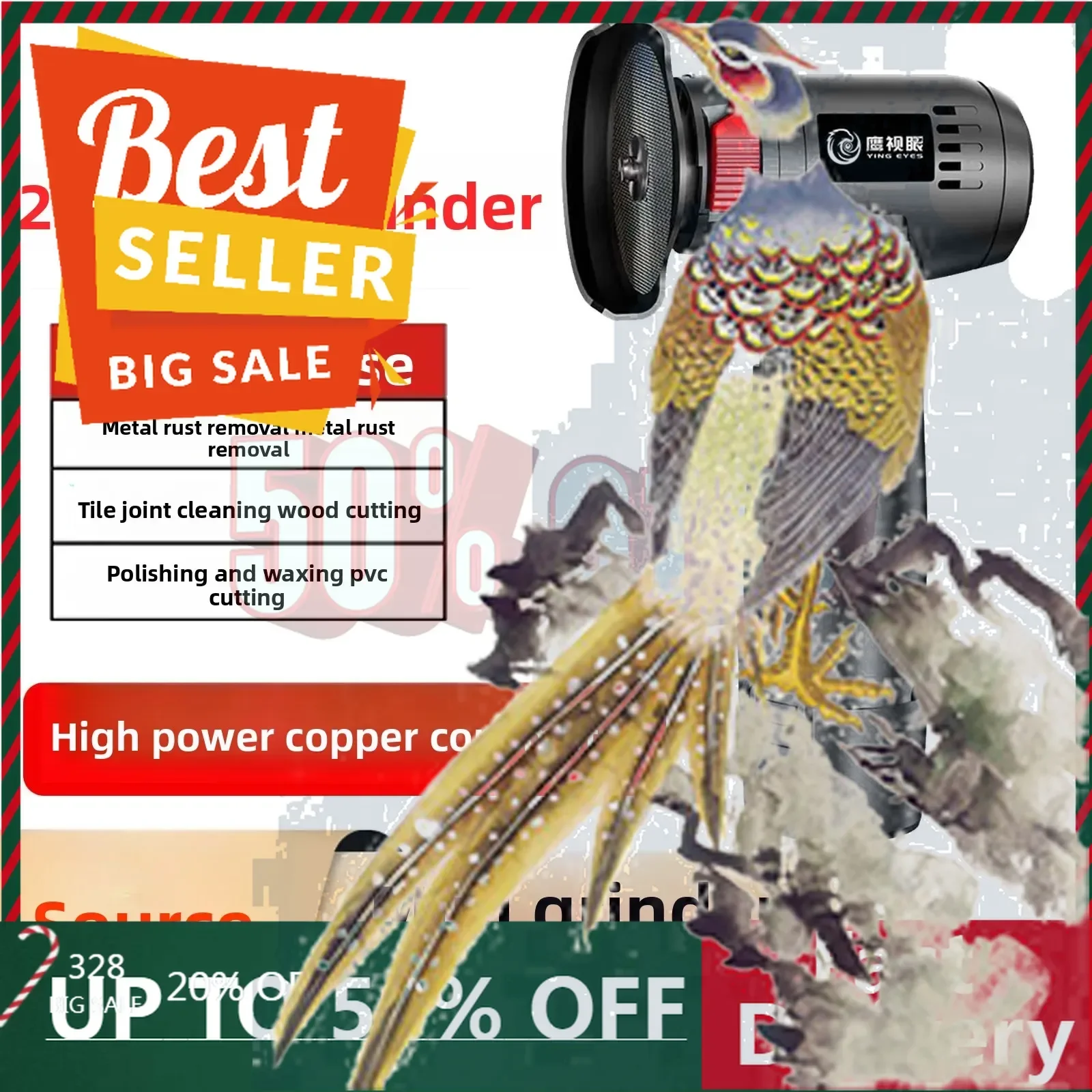 

【Fast Delivery】Rechargeable Lithium Battery Multi-function Grinder Mini Angle Grinder Wireless Polishing Machine Body