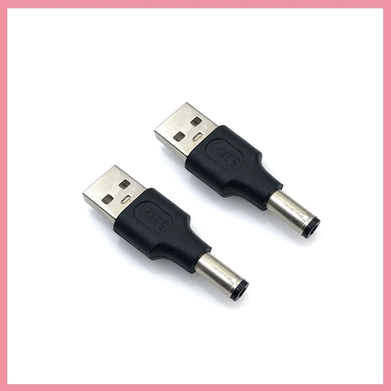 2/5/10pcs USB To DC 5.5 * 2.1mm Rotating Connector Power Plug Charging Head Charging Converter Jack Socket Connector B6