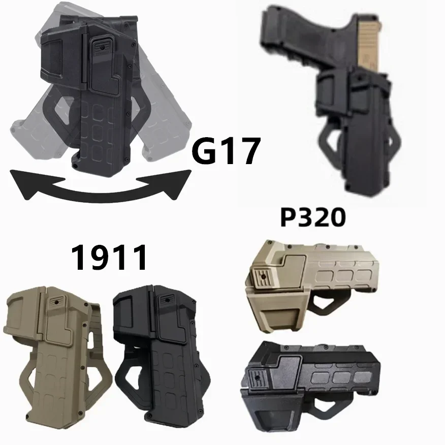 

Tactical Gun Holster for SIG SAUER P320 Movable Locking Pistol Holster with Flashlight Laser Airsoft Mounted Handgun Case