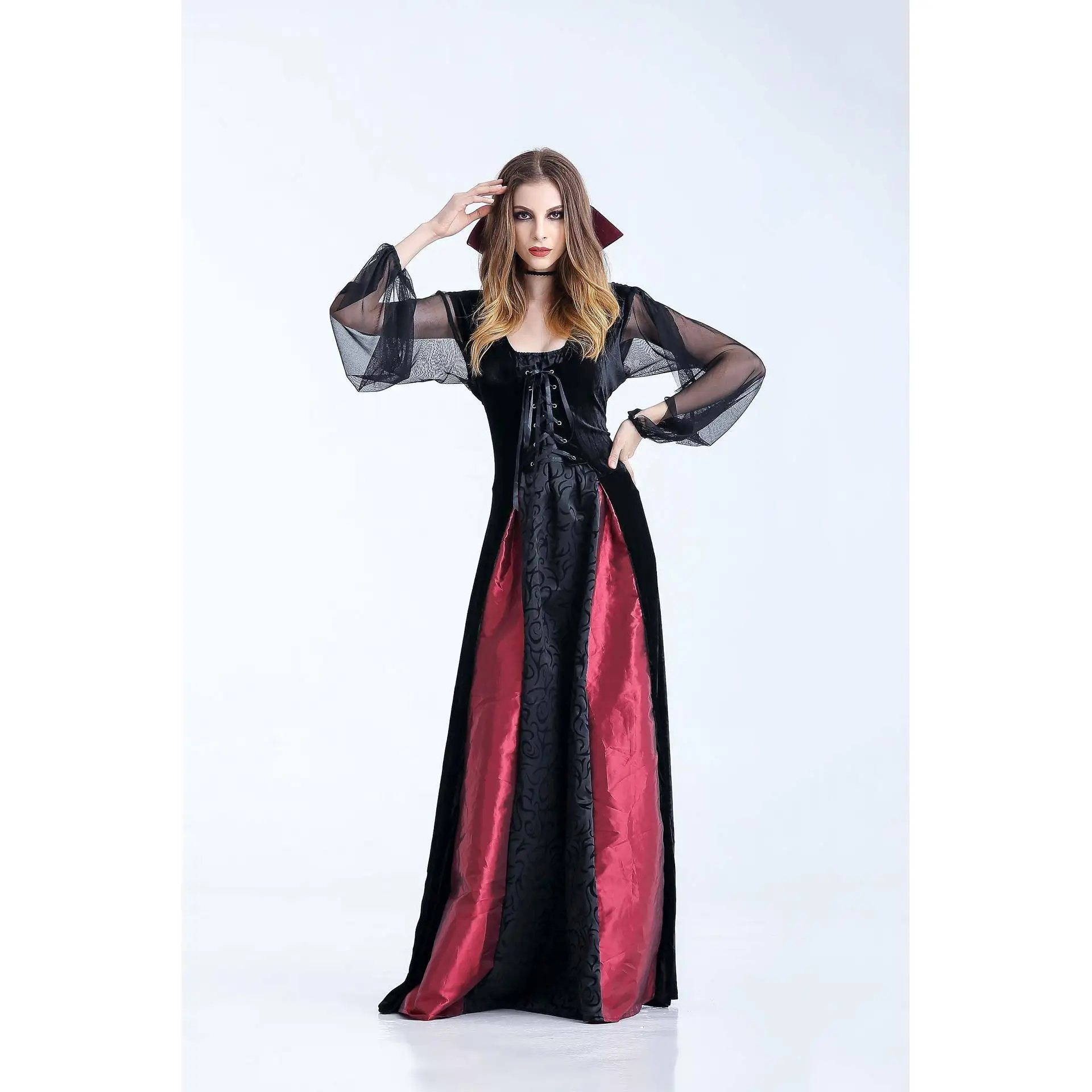 

Adult loween Cosplay Witch Queen Long Dr Par Performance Costume DS Stage Outfit Ladies Traditional Chinese C...