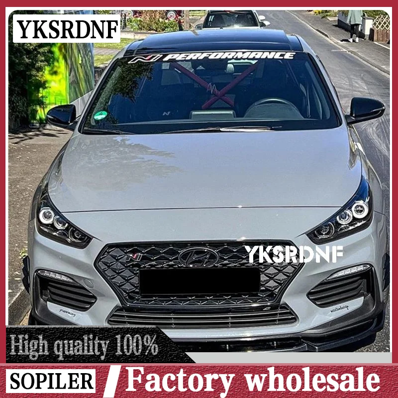 Dla Hyundai I30N MK3 2017-2019 czarny błyszczący przedni zderzak Spoiler Lip Splitter Car Lower Splitter Blade Protector Body Kit Plate
