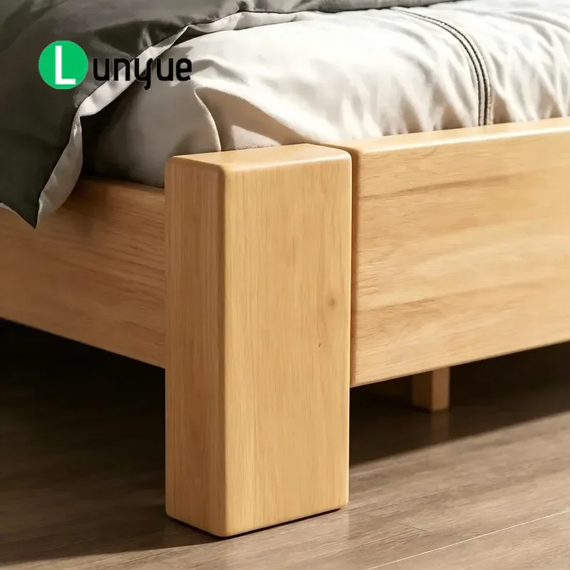 Modern Solid Wood Platform Bed Frame with Headboard Large Soft Upholstered Durable Eco Friendly Furniture for Bedroom