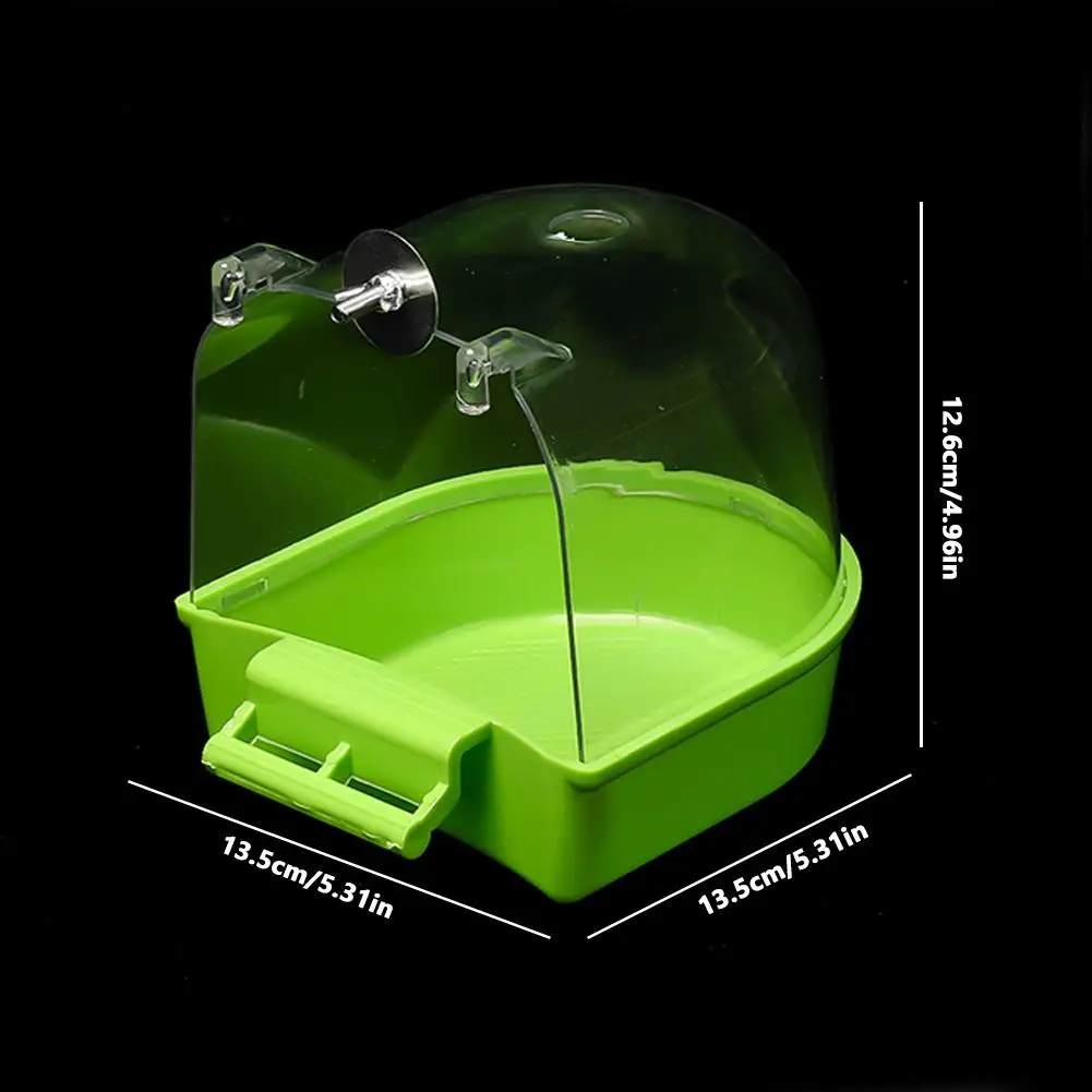 Clear Bird Bath for Cage Parakeet Bird Cage Parrots Bathtub Bath Shower Box Cage for Little Bird Canary Budgerigar Cockatiel