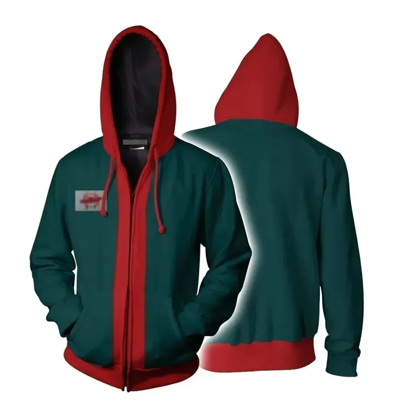 (#^.^#) 2026 New Miles Morales Cosplay Costumes for Men, 3D Printing Zipper Jacket, Anime Hoodies, Green Hooded Sweat →_→LOOK ME view 2
